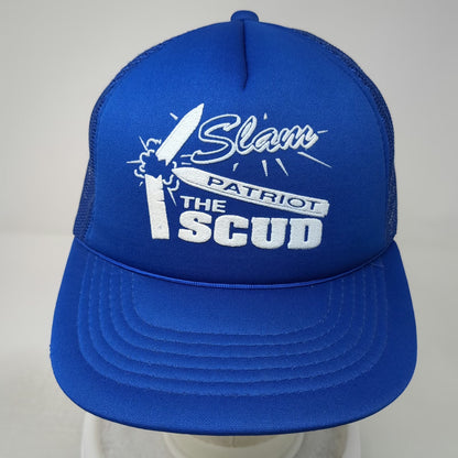 AA Headwear Trucker Hat Blue OS Slam Patriot The Scud Missile Gulf War Snapback