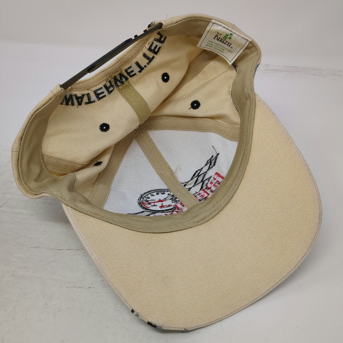 Kudzu Red Line Racing Lubricants Baseball Cap Beige One Size Snapback Hat Logo