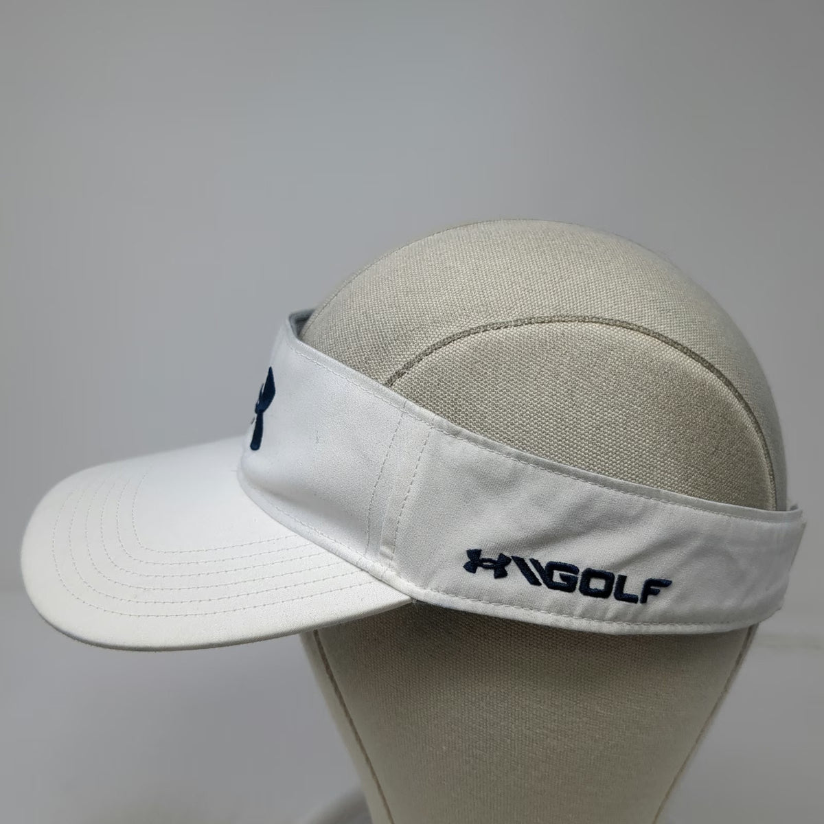 Under Armour Visor White One Size Strapback Embroidered Golf Performance Hat