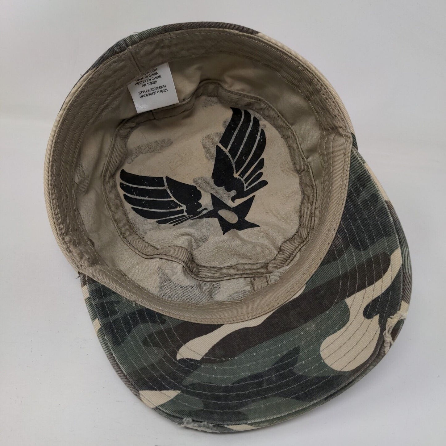 Unbranded Fitted Cadet Army Cap Hat Camouflage One Size Vent Holes Blank
