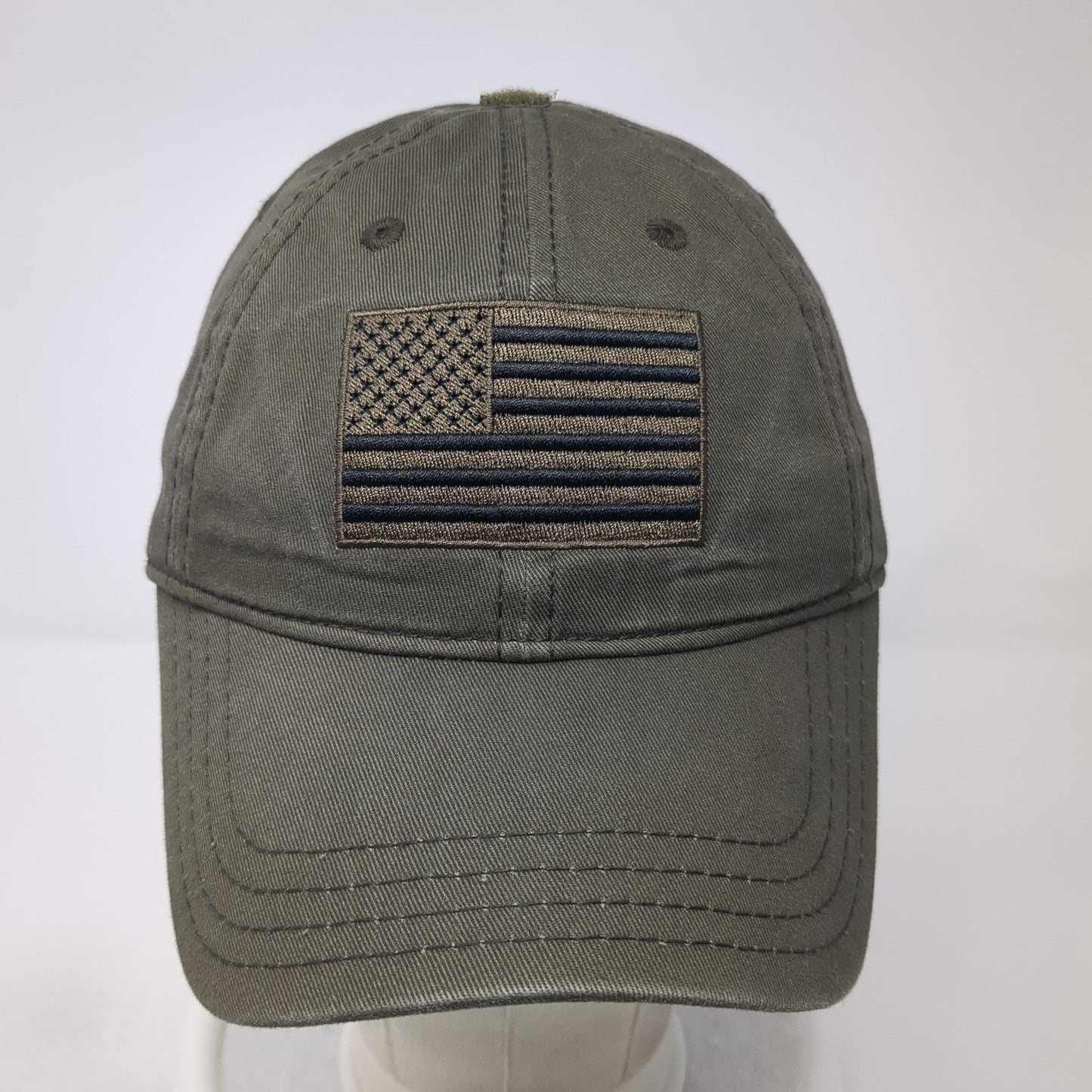 USA Flag Slideback Baseball Cap Brown One Size Adjustable Embroidered Patriotic