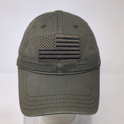 USA Flag Slideback Baseball Cap Brown One Size Adjustable Embroidered Patriotic