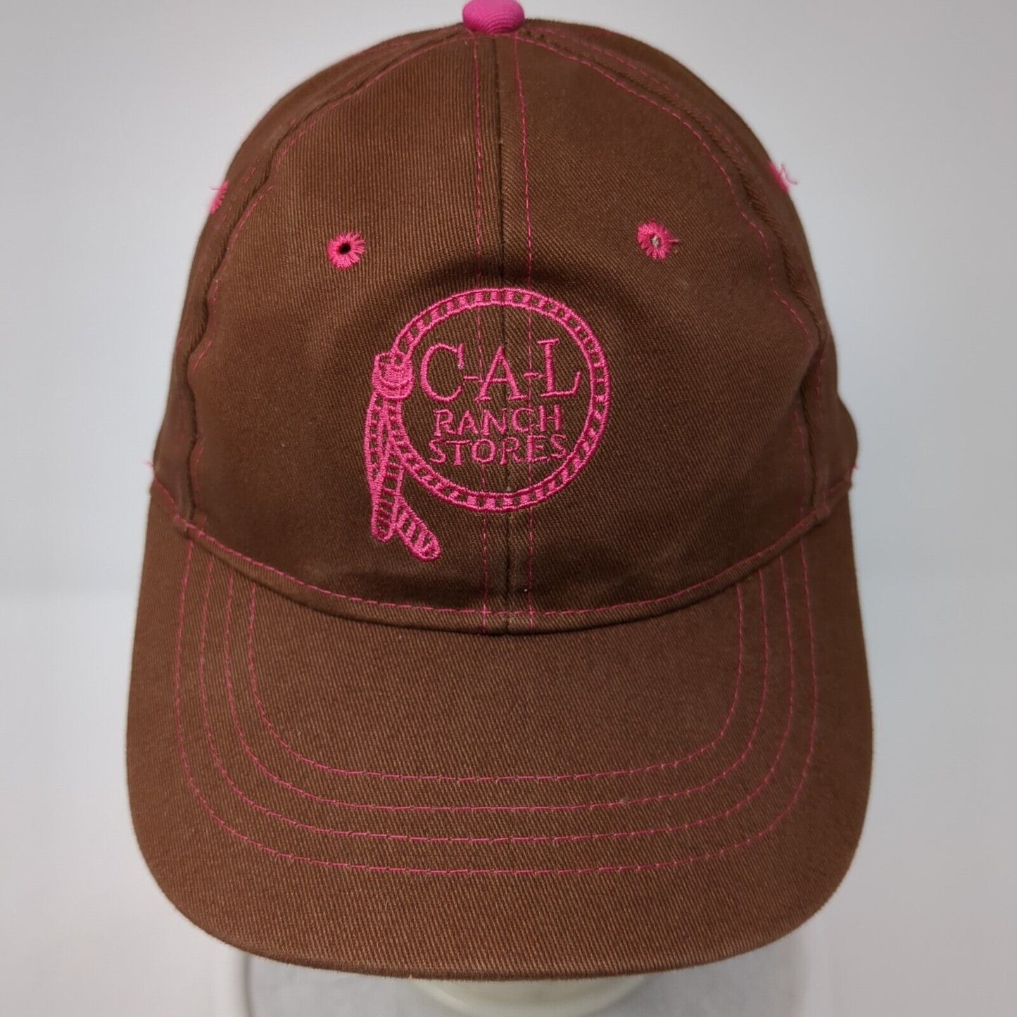 C-A-L Ranch Stores Strapback Hat Brown One Size Adjustable Embroidered Cotton