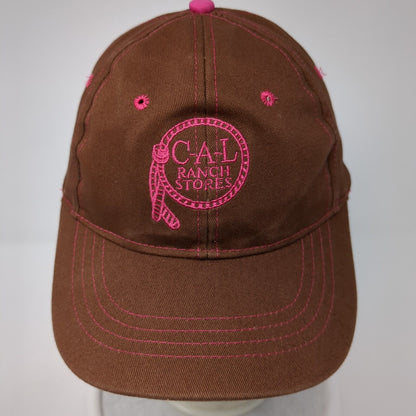 C-A-L Ranch Stores Strapback Hat Brown One Size Adjustable Embroidered Cotton