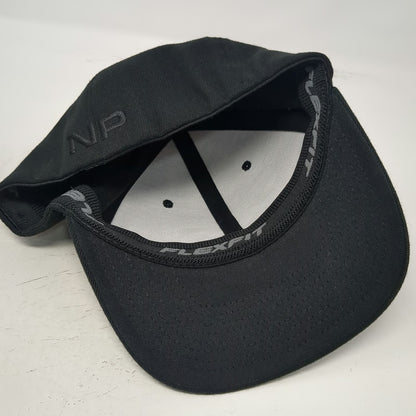 Flexfit Baseball Cap Black M Raised Logo NP Embroidery Wool Blend Comfort hat