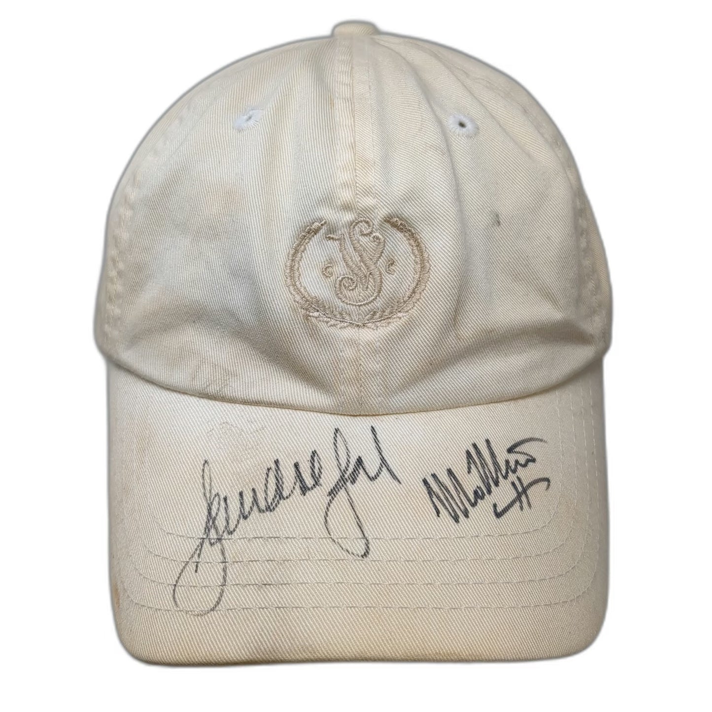 Imperial Baseball Cap Beige One Size Autographed Signed Cotton Crest Hat