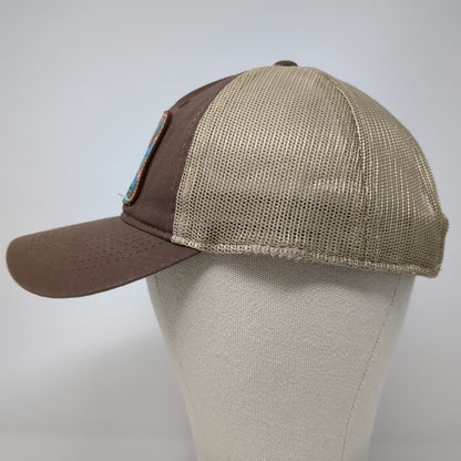 Outdoor Cap Baseball Cap Brown Beige One Size Leather Cactus Patch Mesh Back hat