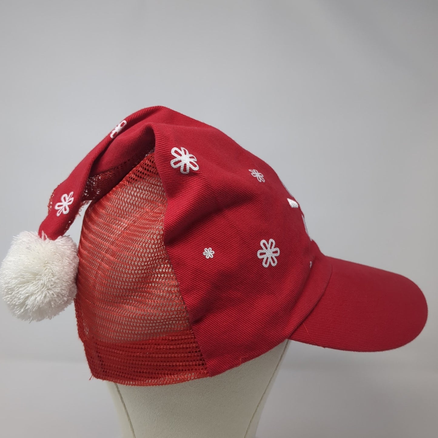 Walmart Pom Pom Santa Trucker Hat Red One Size Mesh Back Christmas