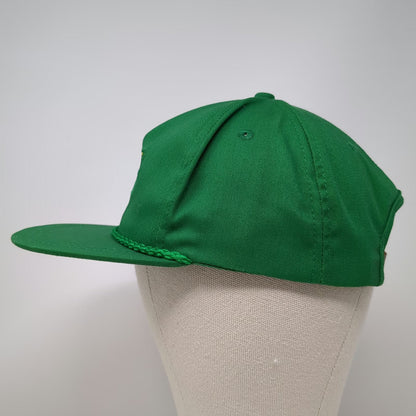 K-Products 5 Panel Green Hat HM Golf Rope Brim Leather Strap Made in USA Vintage