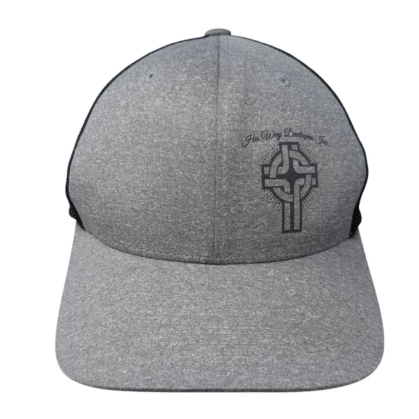 His Way Developers Inc Fitted Mesh Back Trucker Hat Gray One Size Flexfit