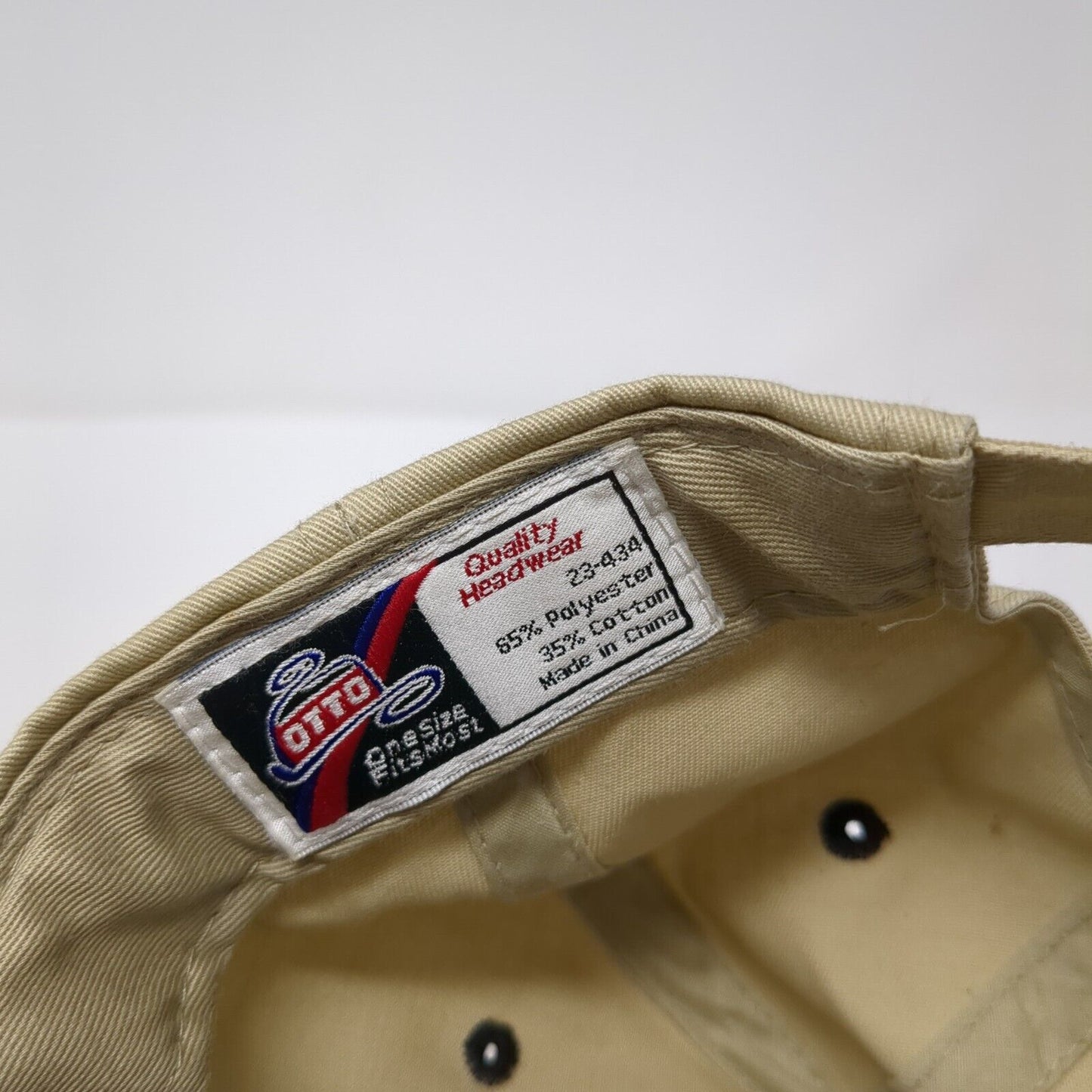 H&W Construction Strapback Hat Tan OSFM Adjustable Embroidered 6 Panel Otto