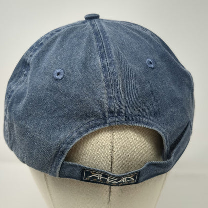 Ahead Baseball Cap Blue One Size Old Silver Beach Cape Cod Strapback Hat Cotton