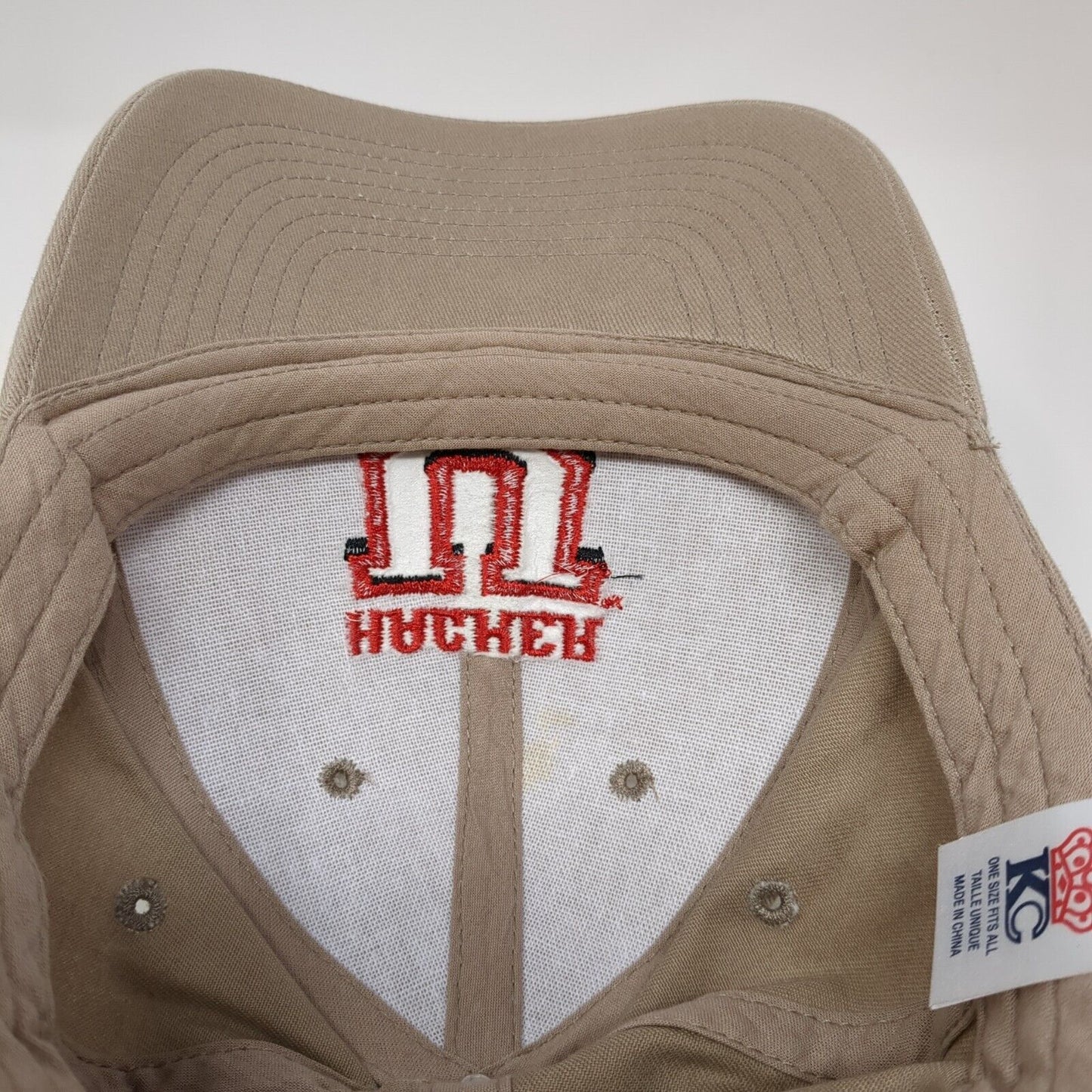 Hacker Strapback Hat Tan One Size Adjustable Embroidered 6 Panel KC Caps