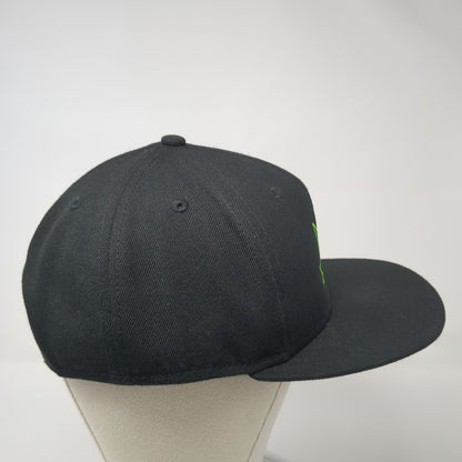 New Era Snapback Hat Black One Size Embroidered Logo Solid Adjustable