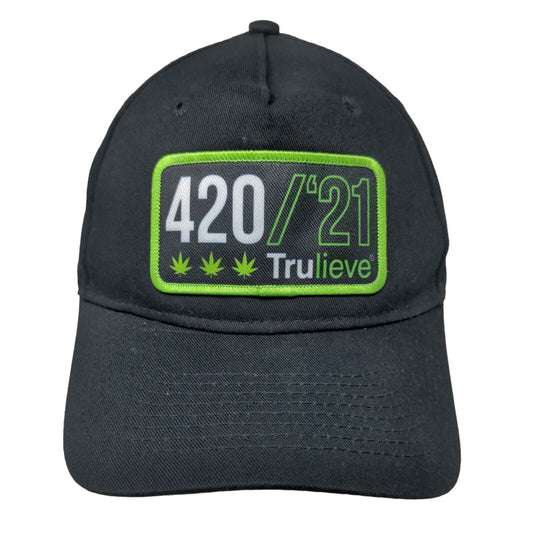 420/21 Trulieve Patch Strapback Hat Black One Size Port & Company