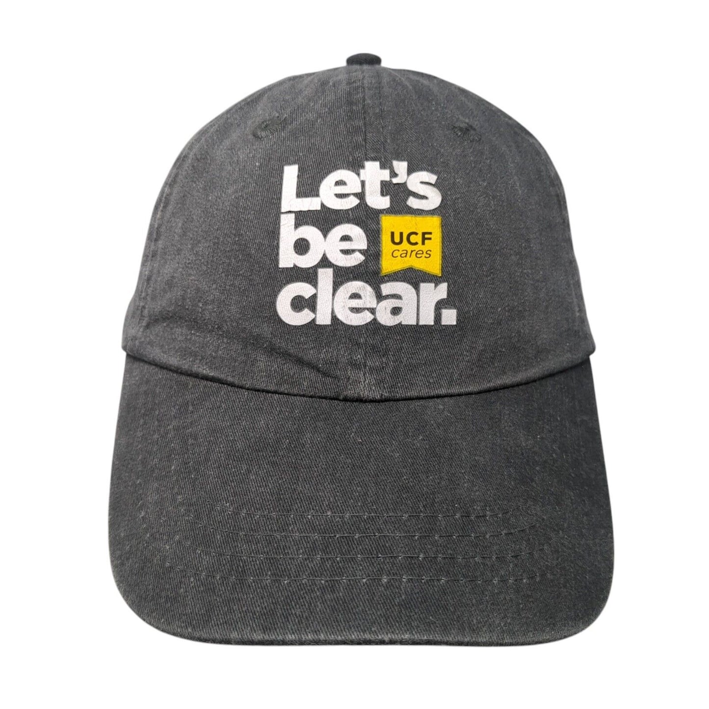 Let's Be Clear UCF Cares Slideback Baseball Cap Gray OS Adjustable Port&Company