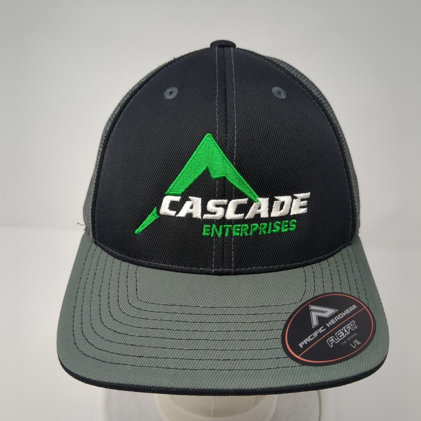 Cascade Enterprises Trucker Hat Gray 7 3/8-8 Mesh Back Flexfit Pacific Headwear