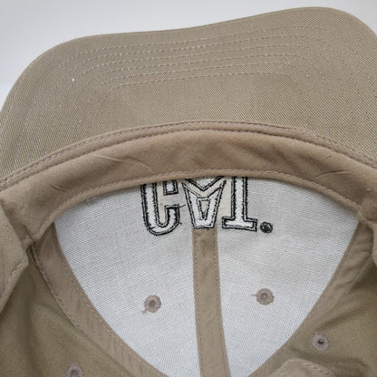 Caterpillar Baseball Cap Beige Black One Size Embroidered Logo Strapback Hat