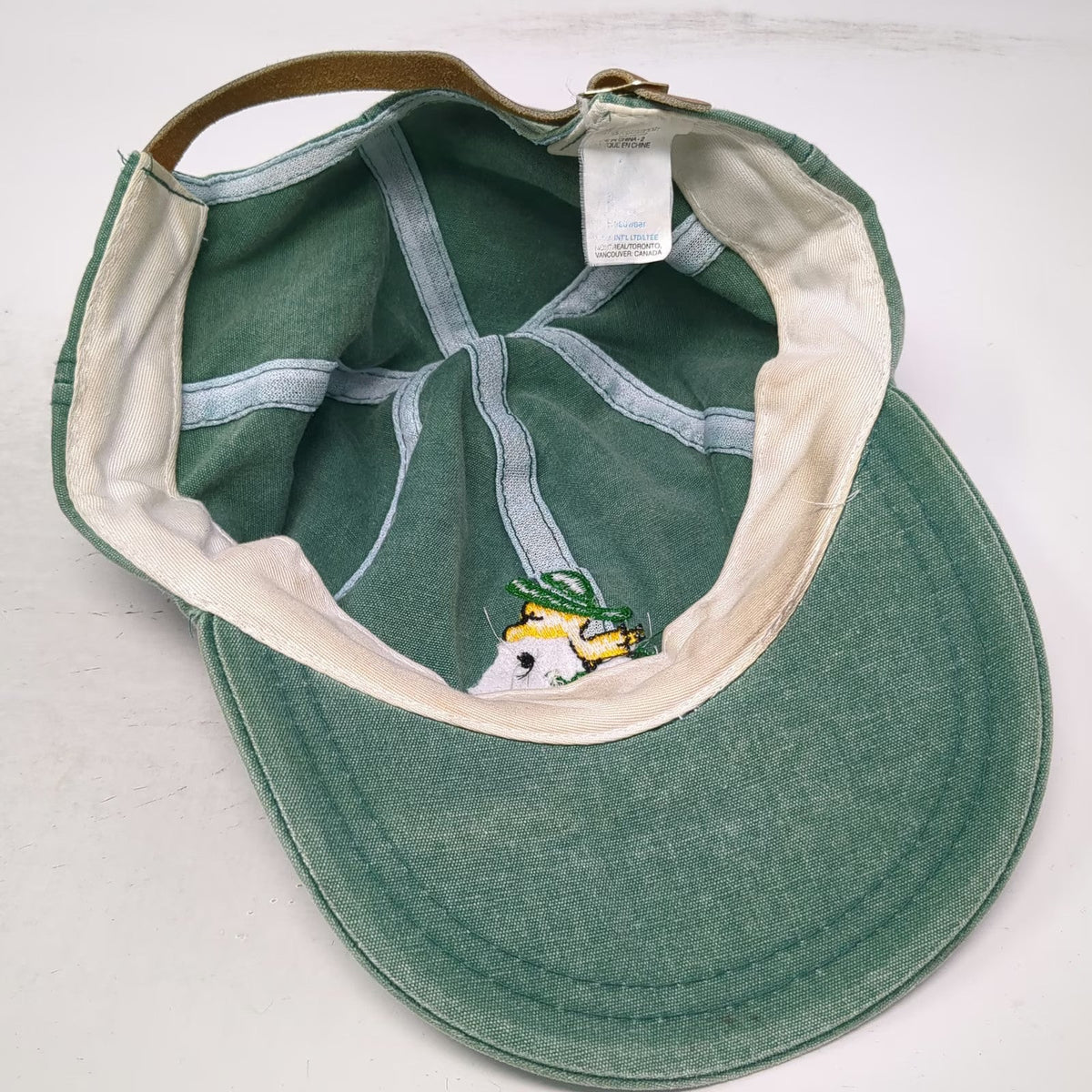 AJM Torino Air Duck Mascot Green Baseball Cap One Size Leather Strap Hat