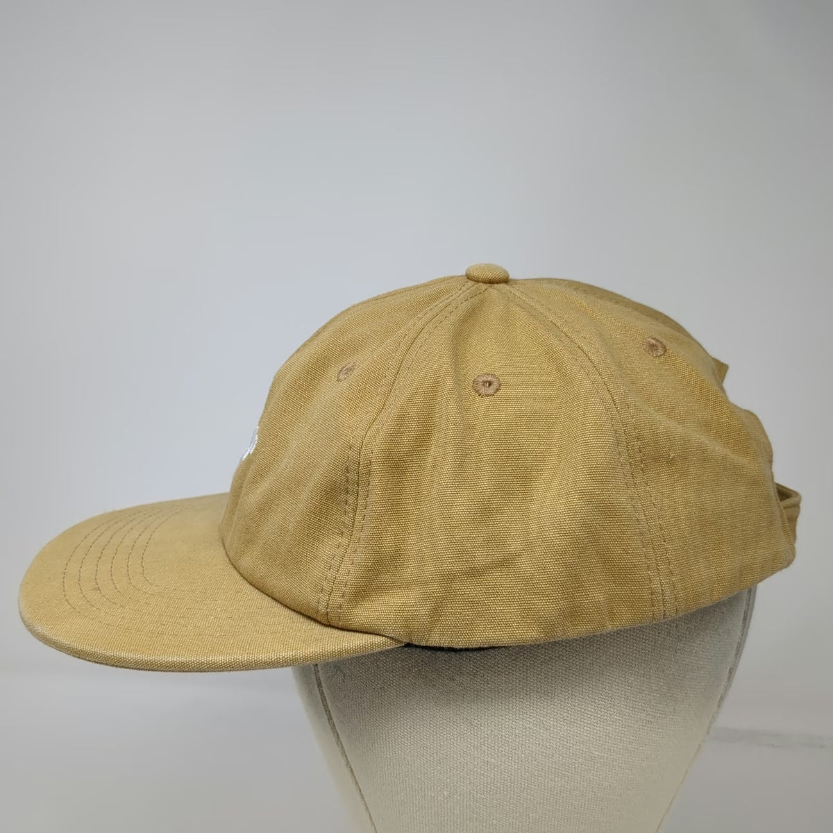 Labor Baseball Cap Brown One Size Adjustable Canvas Hat White Script Embroidery
