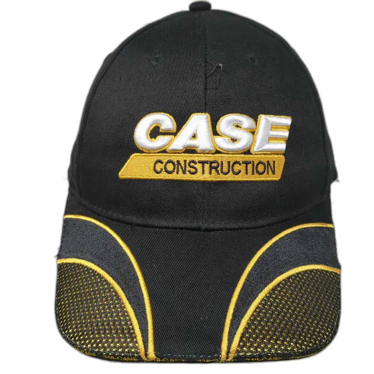 Lone Pine Case Construction Hat Baseball Cap Black Yellow OSFM Strapback Logo