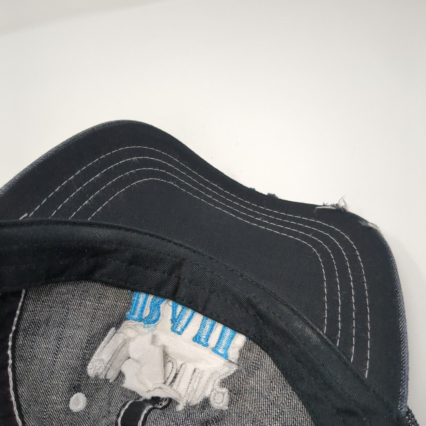 I'll Bring Bail Strapback Trucker Hat Black OS Adjustable Mesh Back Distressed