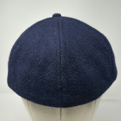Baseball Cap Blue Green L Plaid Brim Wool Blend Made in USA Fitted Hat Vintage