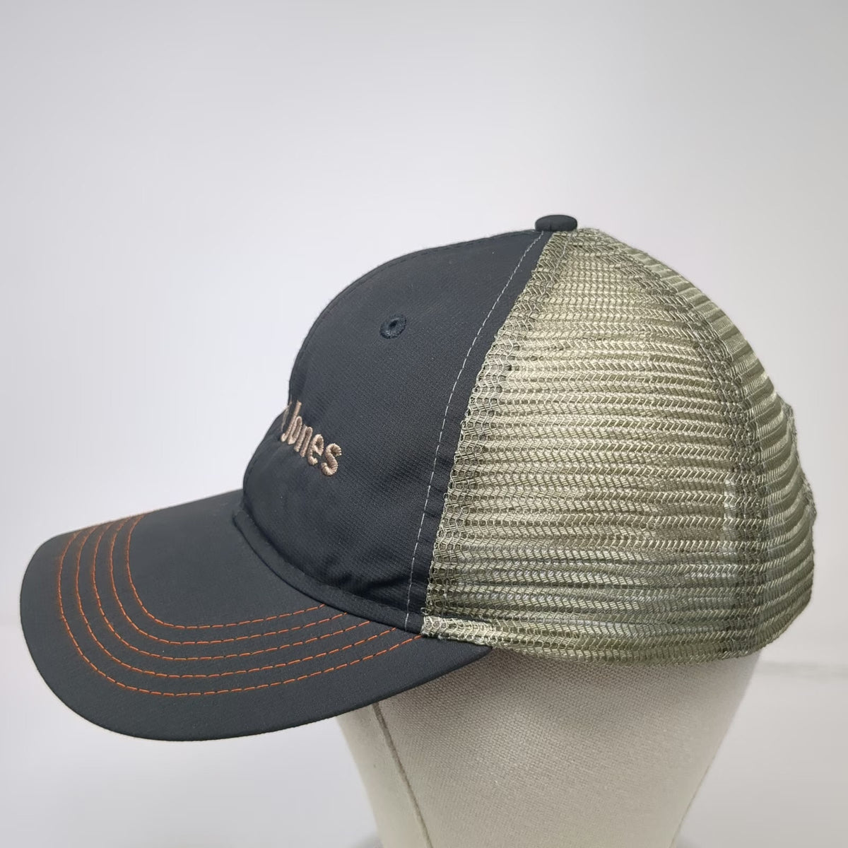 DRI-DUCK Baseball Cap Gray One Size Mesh Edward Jones Orange Antlers Hat Stitch