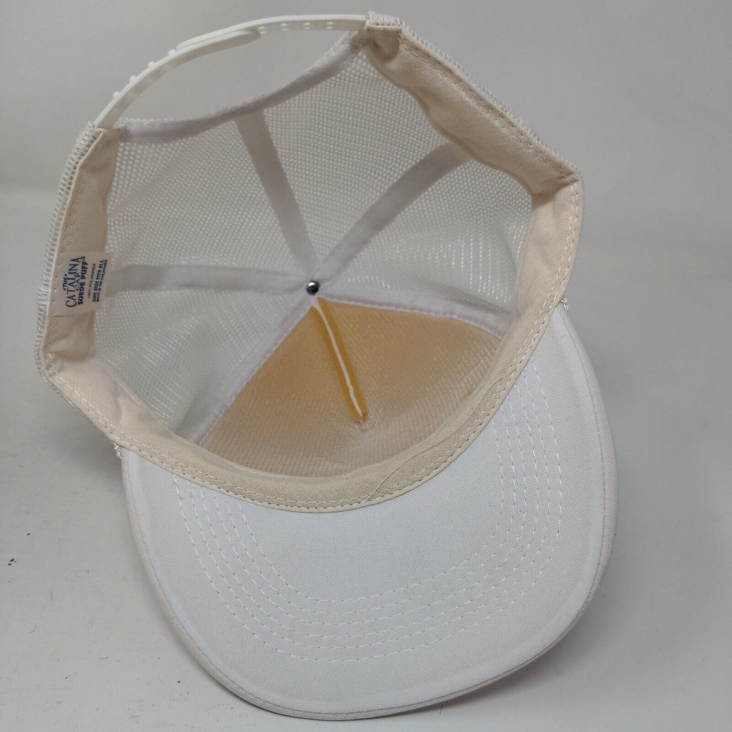Indiana Federal Credit Union Trucker Hat White OS Mesh Back Suede Puff Rope