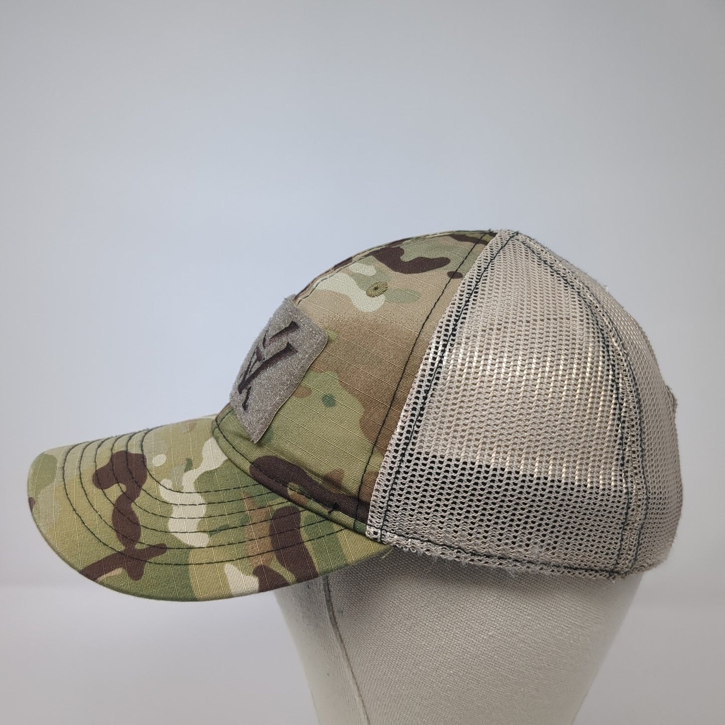 Vortex Logo Patch Strapback Mesh Back Trucker Hat Multi One Size Camo