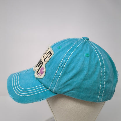 Cat Mom Strapback Hat Blue OS Adjustable Embroidered Distressed KB ETHOS Vintage