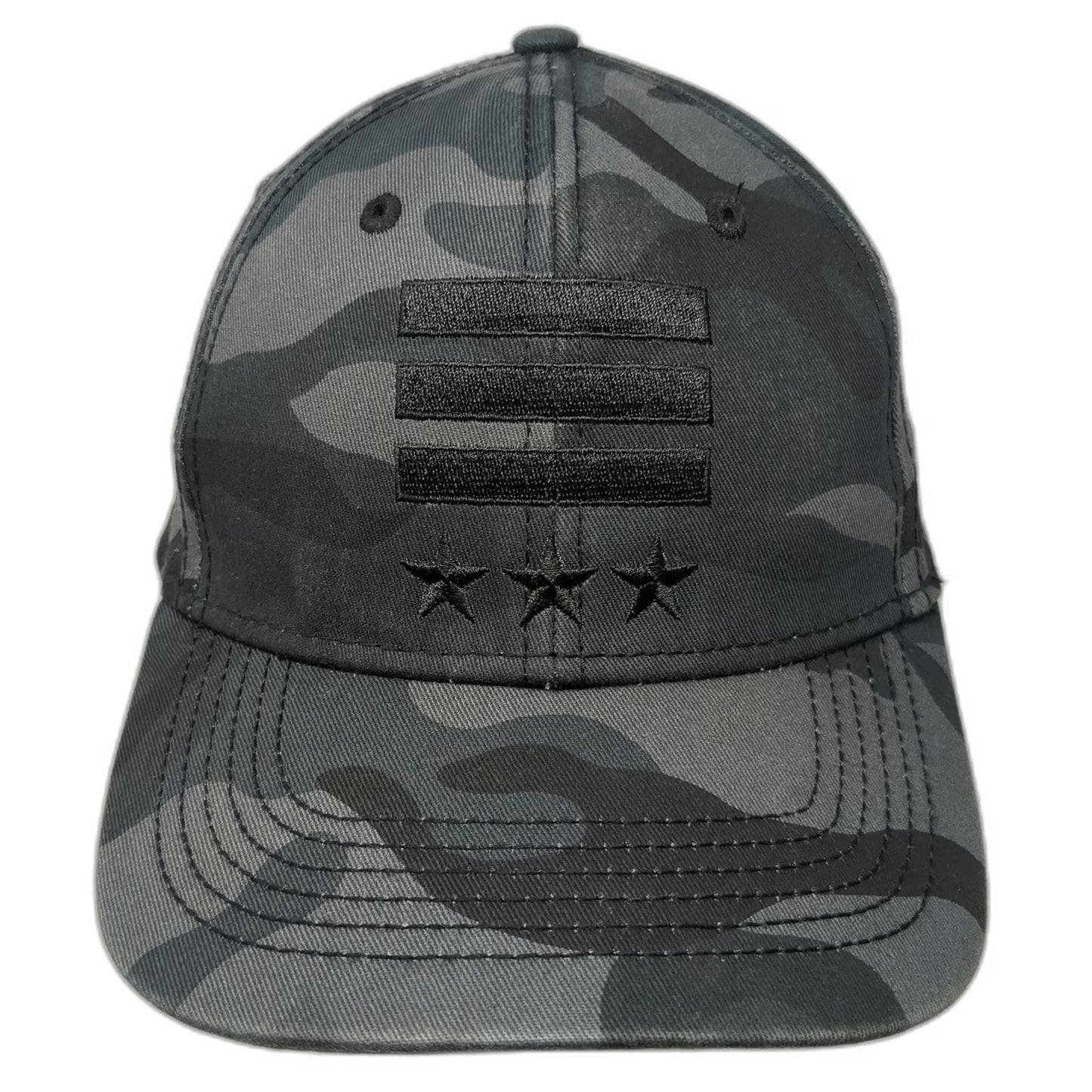 H3 Headwear Snapback Hat Gray Black One Size Camo Stars Bars Structured Graphic