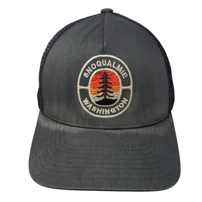 Snoqualmie Wahington Snapback Trucker Hat Gray OS Mesh Back The Classics Yupoong