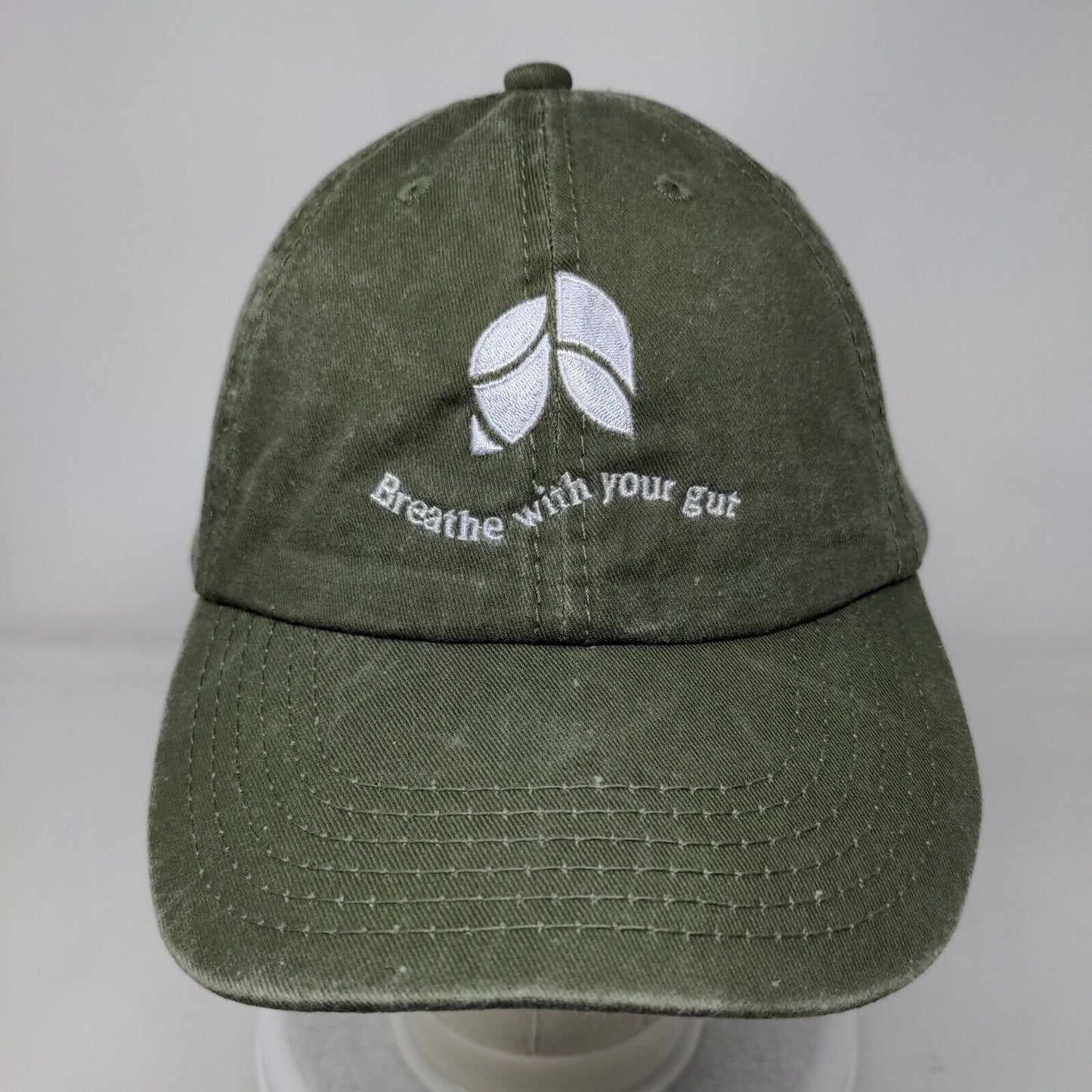 Breathe With Your Gut ResBiotic Strapback Hat Green OS Embroidered Hit Wear