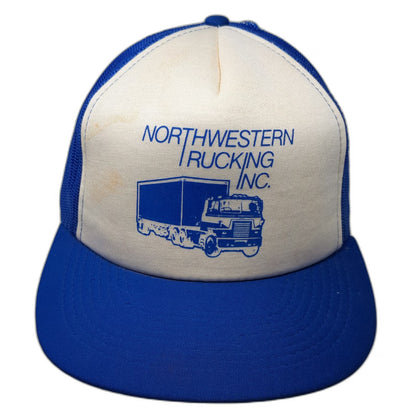 BD Cap Company Trucker Hat Blue L Northwestern Trucking Semi Snapback Vintage