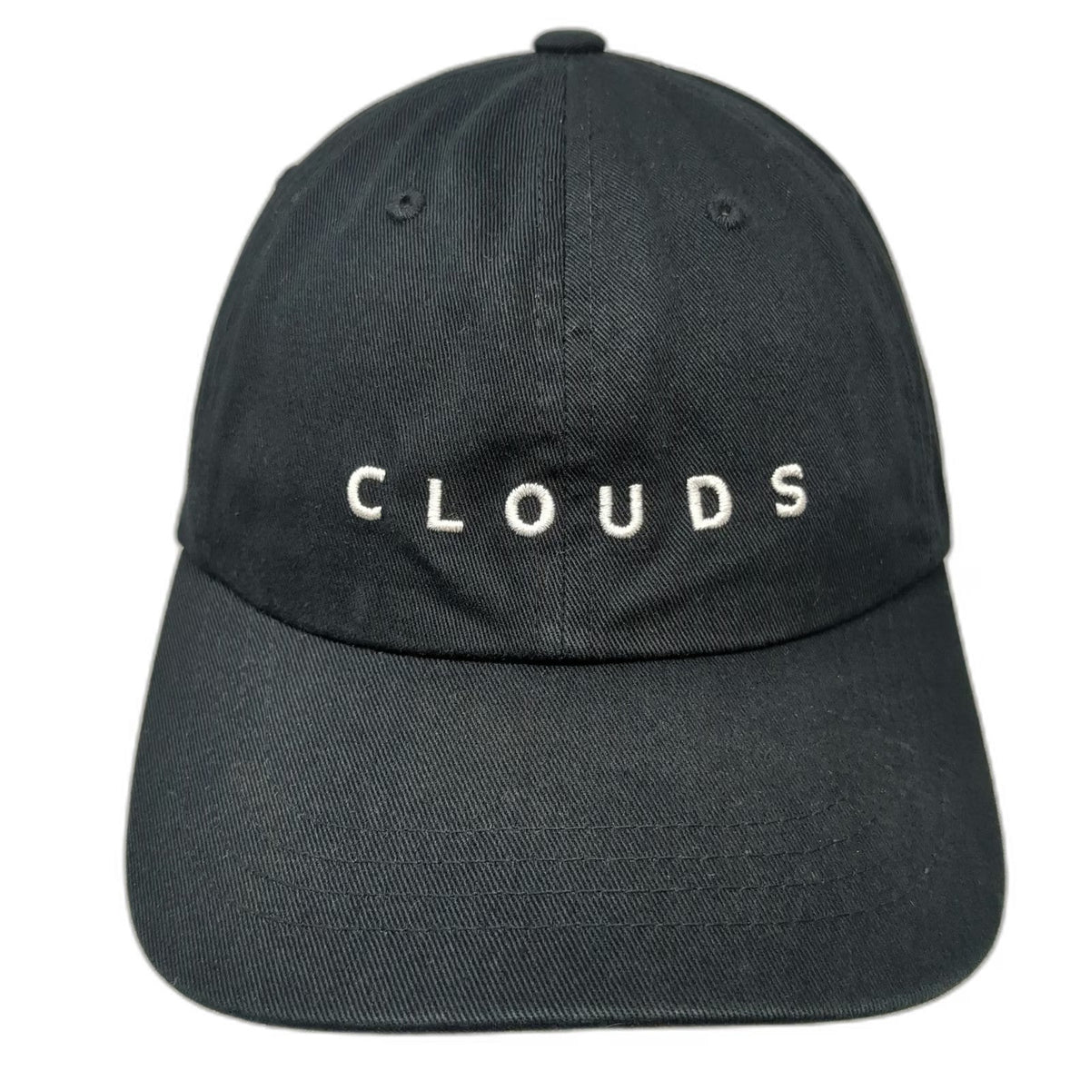 Yupoong Baseball Cap Black White One Size Slideback Clouds Embroidery Cotton Hat