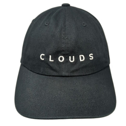 Yupoong Baseball Cap Black White One Size Slideback Clouds Embroidery Cotton Hat