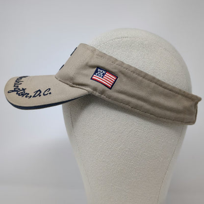 Souvenir DC Visor Beige One Size Washington D.C. USA Flag Strapback Hat