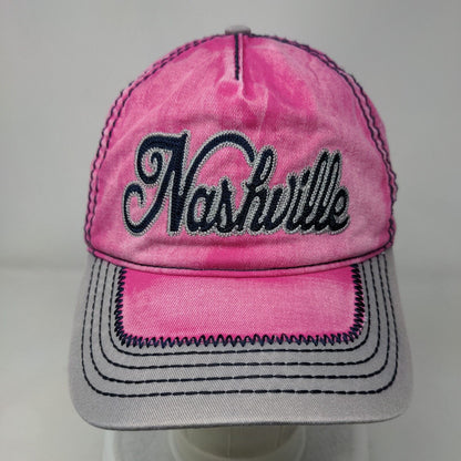 Nashville Tennessee Strapback Hat Pink One Size Adjustable Essencial Caps Cotton