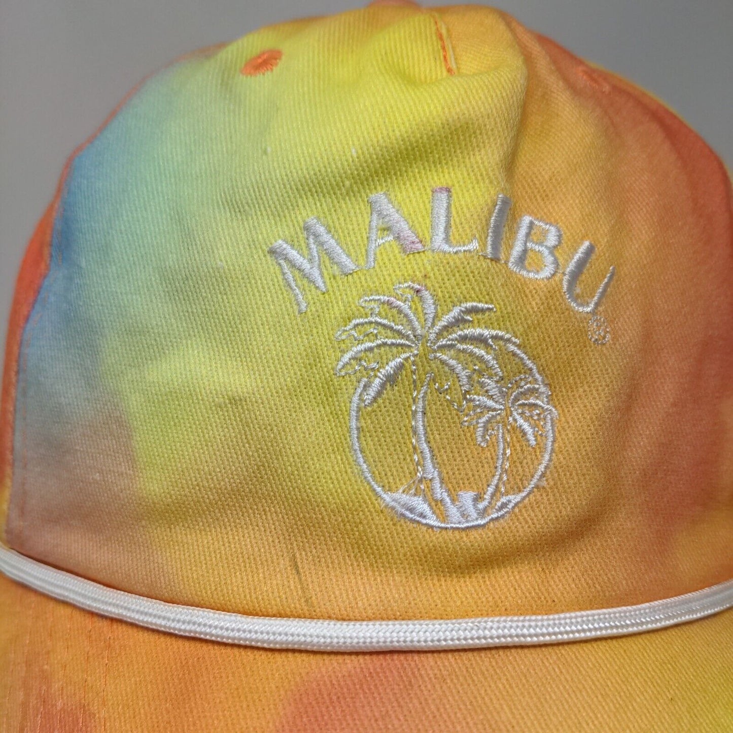 Malibu Snapback Hat Multicolor One Size Adjustable Embroidered Tie Dye Rope