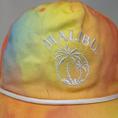 Malibu Snapback Hat Multicolor One Size Adjustable Embroidered Tie Dye Rope