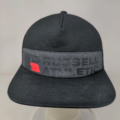 Russell Athletic Snapback Trucker Hat Black One Size Adjustable Mesh Back