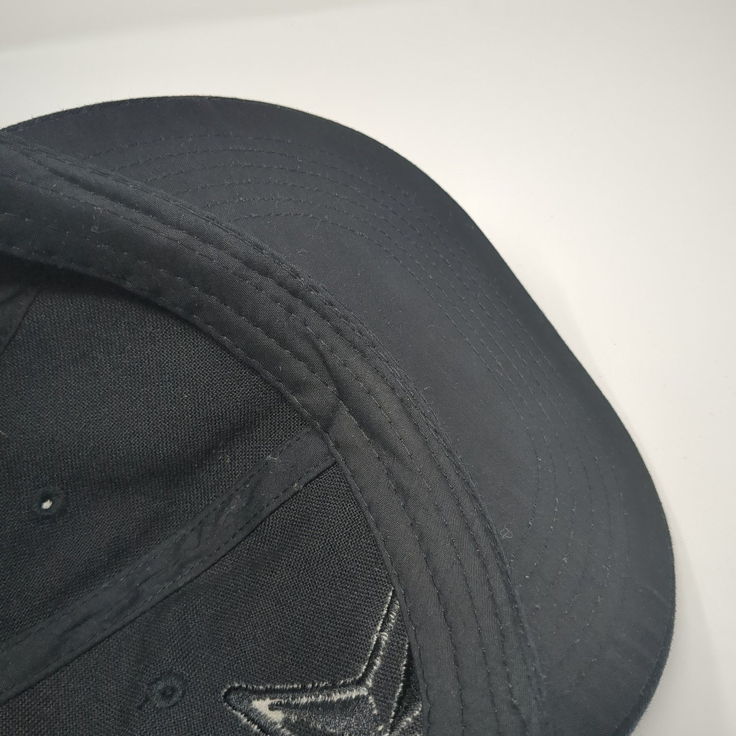 Star Snapback Hat Black One Size Adjustable Embroidered Striped Cotton