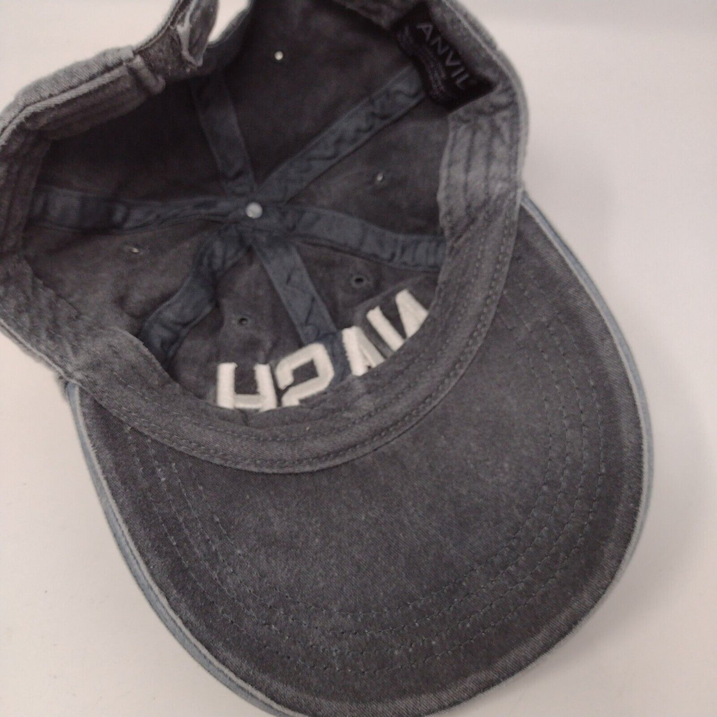 Nash Strapback Hat Gray OSFA Adjustable Embroidered 6 Panel Anvil