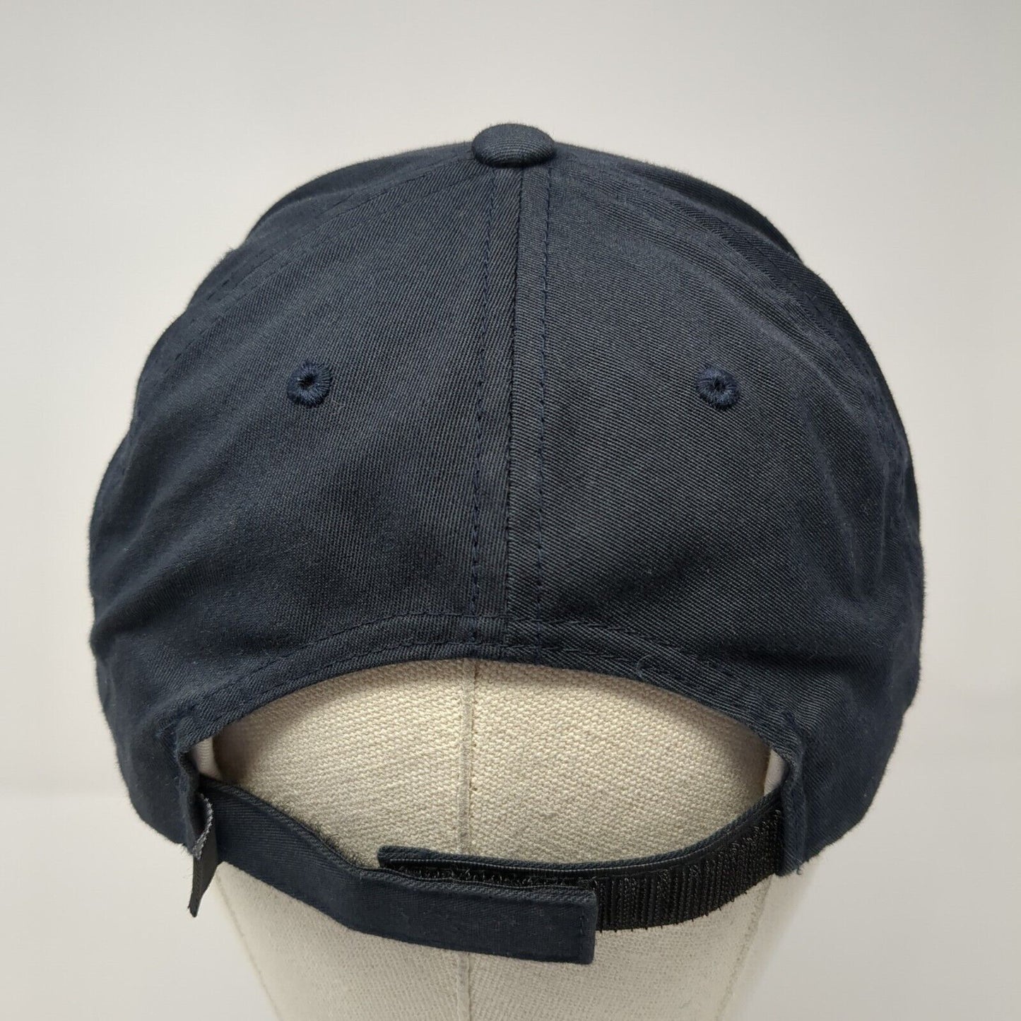 Letter V Strapback Hat Blue One Size Adjustable Solid Pacific Headwear