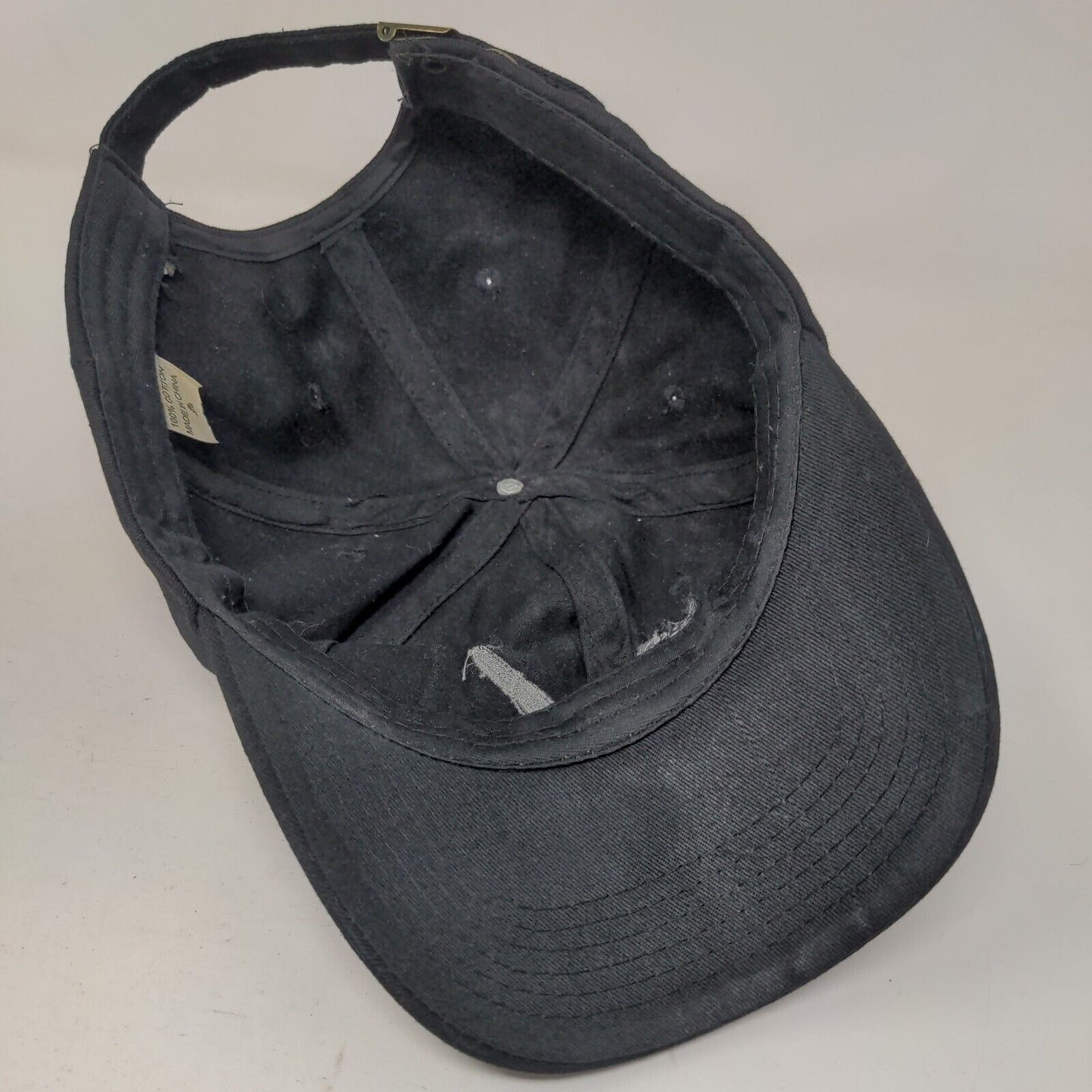 Smoke Slideback Hat Black One Size Adjustable Embroidered 6 Panel Cotton