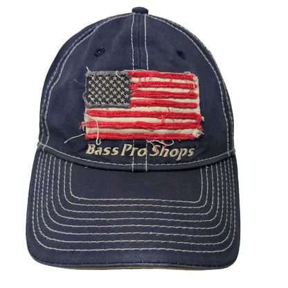 Bass Pro Shops American Flag Slideback Hat Blue One Size Embroidered