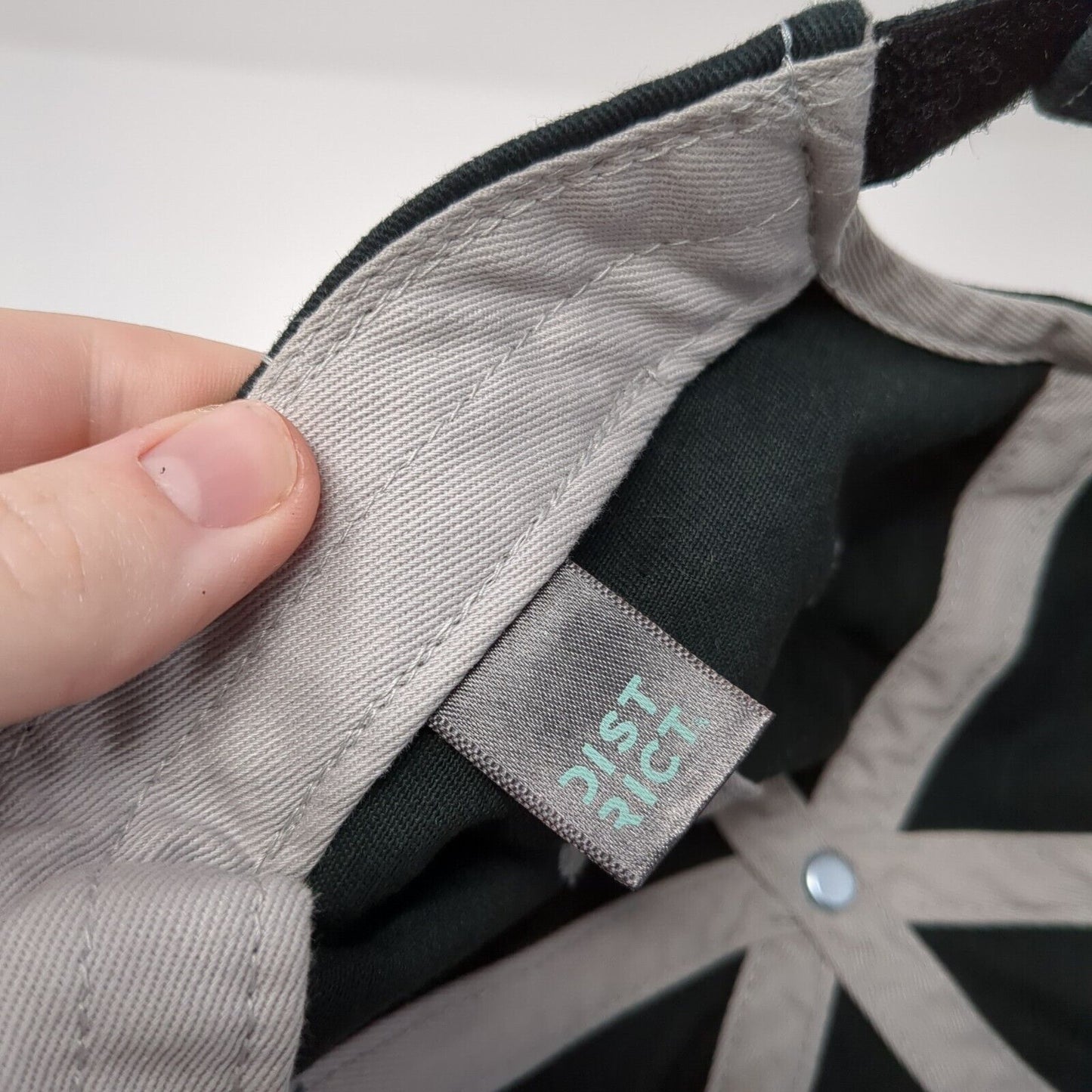 VOGT Silversmiths Strapback Hat Black One Size Adjustable Distressed District