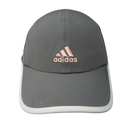 Adidas 3 Stripes Strapback Hat Gray One Size White Trim Aeroready