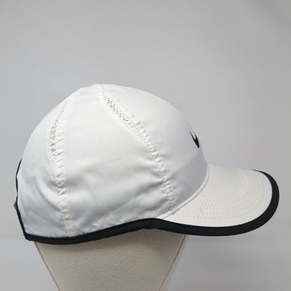Nike Strapback Hat White One Size Black Trim Featherlight Dri-Fit